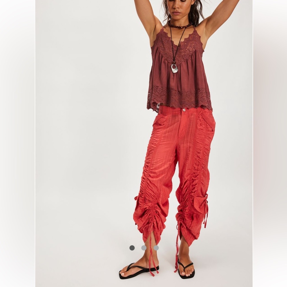 Free People Scorpio Shirred Mid-rise Cargo pants